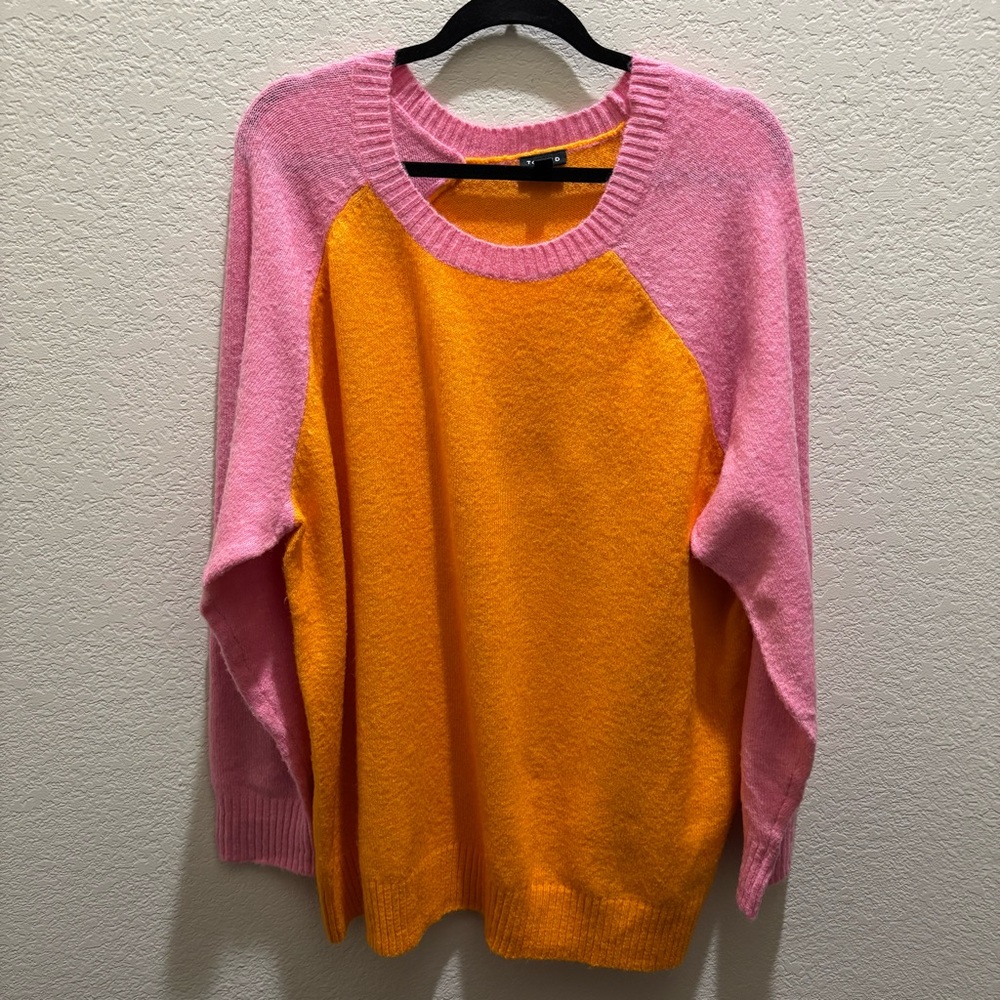 Torrid Pink and Orange Crew Neck Sweater